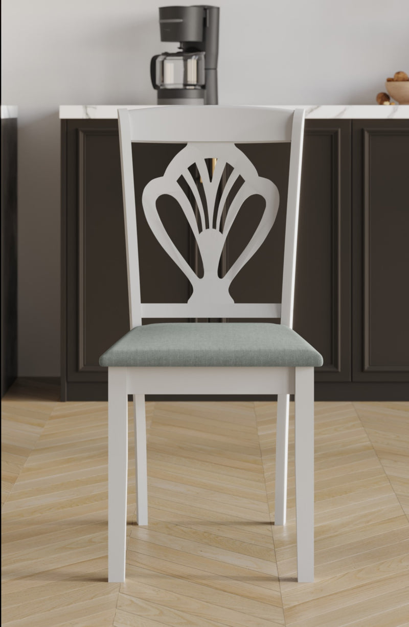 Home Design 5 Pieces Denwin Dining Set Table and 4 Chairs, Greyish White