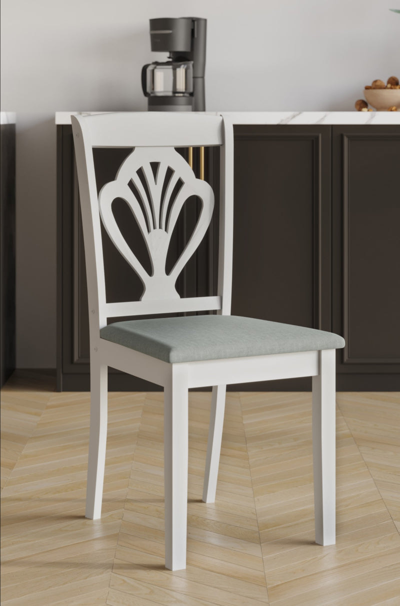 Home Design 5 Pieces Denwin Dining Set Table and 4 Chairs, Greyish White