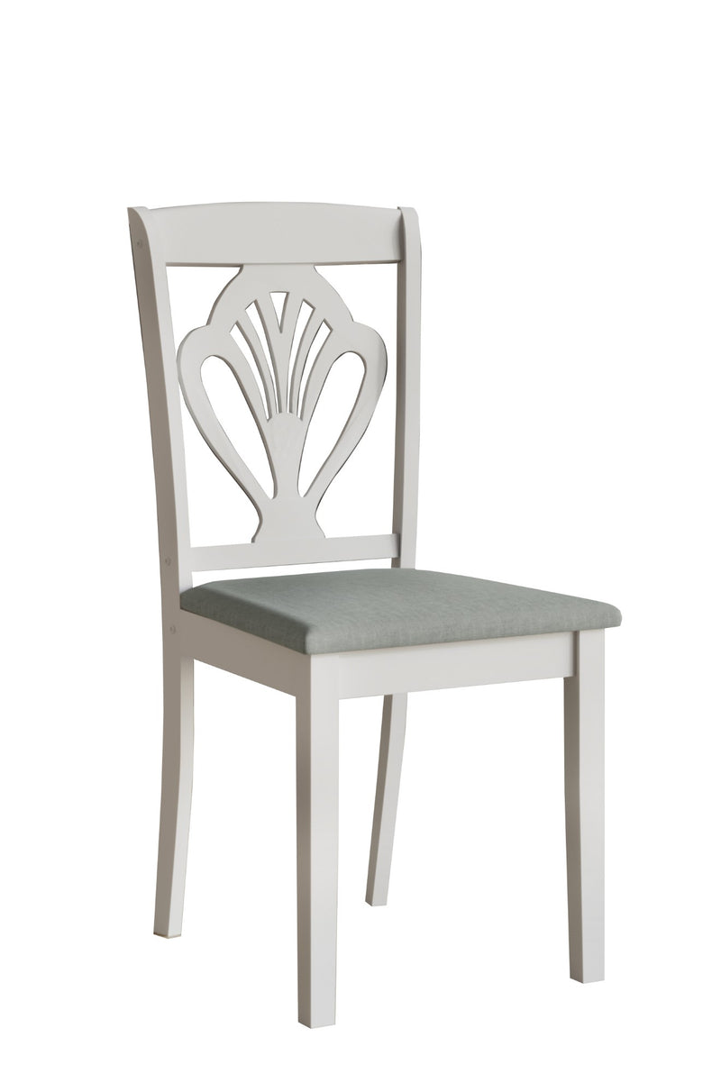 Home Design 5 Pieces Denwin Dining Set Table and 4 Chairs, Greyish White