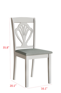 Home Design 5 Pieces Denwin Dining Set Table and 4 Chairs, Greyish White