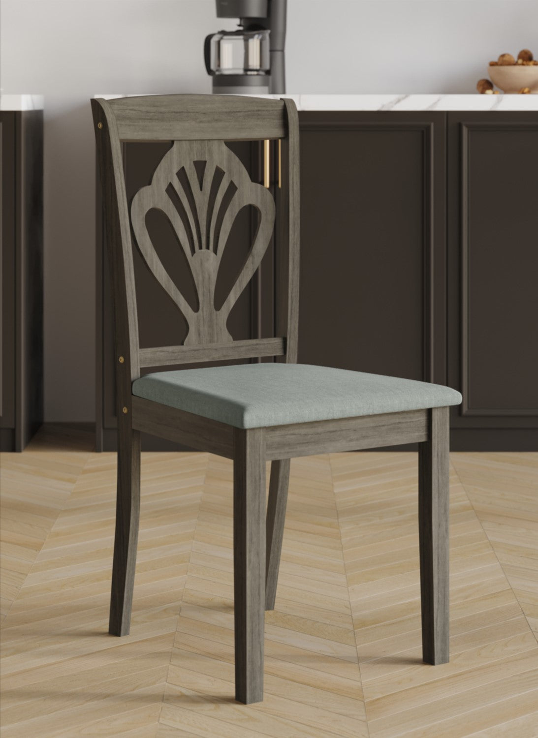 Home Design 5 Pieces Denwin Dining Set Table and 4 Chairs, Taupe