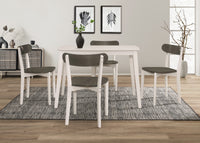 Home Design 5 Piece Kim Dining Set, Greyish White/Taupe
