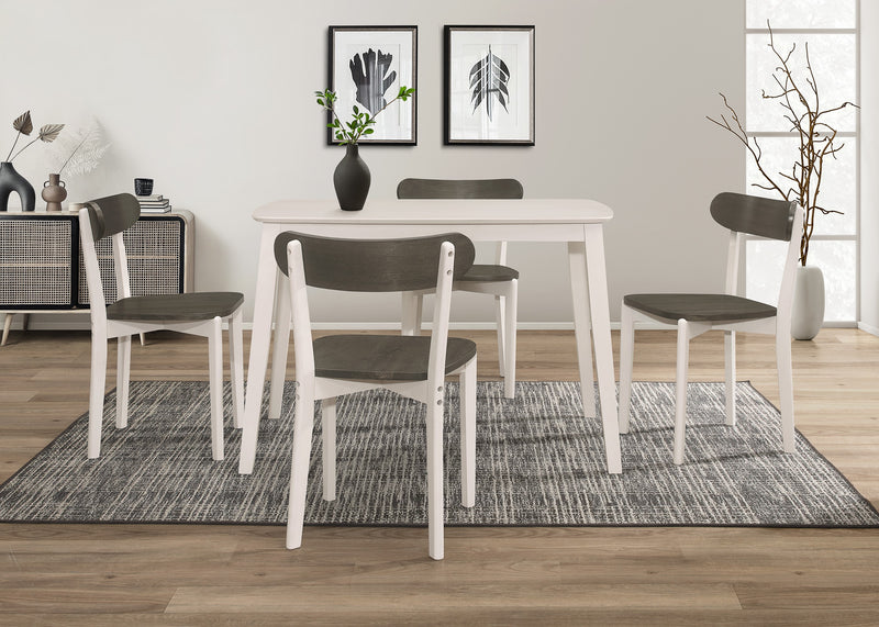 Home Design 5 Piece Kim Dining Set, Greyish White/Taupe