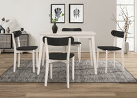 Home Design 5 Piece Kim Dining Set, Greyish White/Black