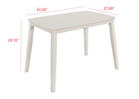Home Design 5 Piece Kim Dining Set, Greyish White/Black