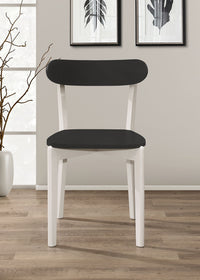 Home Design 5 Piece Kim Dining Set, Greyish White/Black