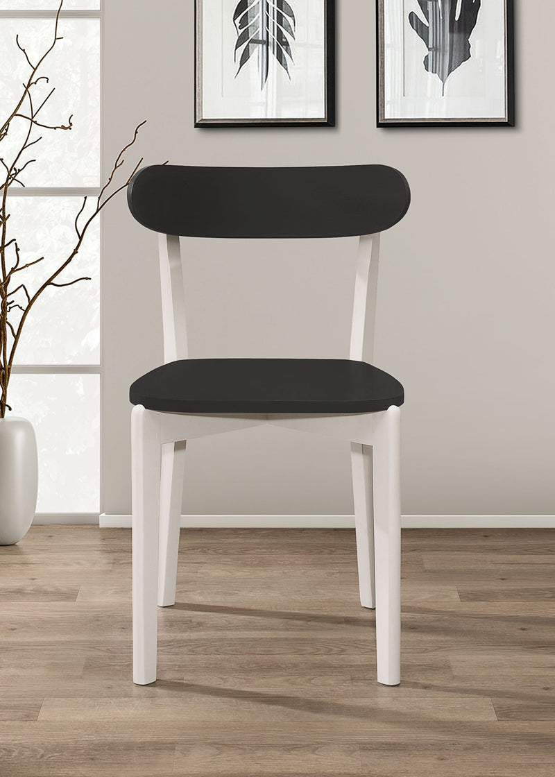Home Design 5 Piece Kim Dining Set, Greyish White/Black