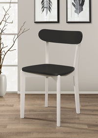 Home Design 5 Piece Kim Dining Set, Greyish White/Black