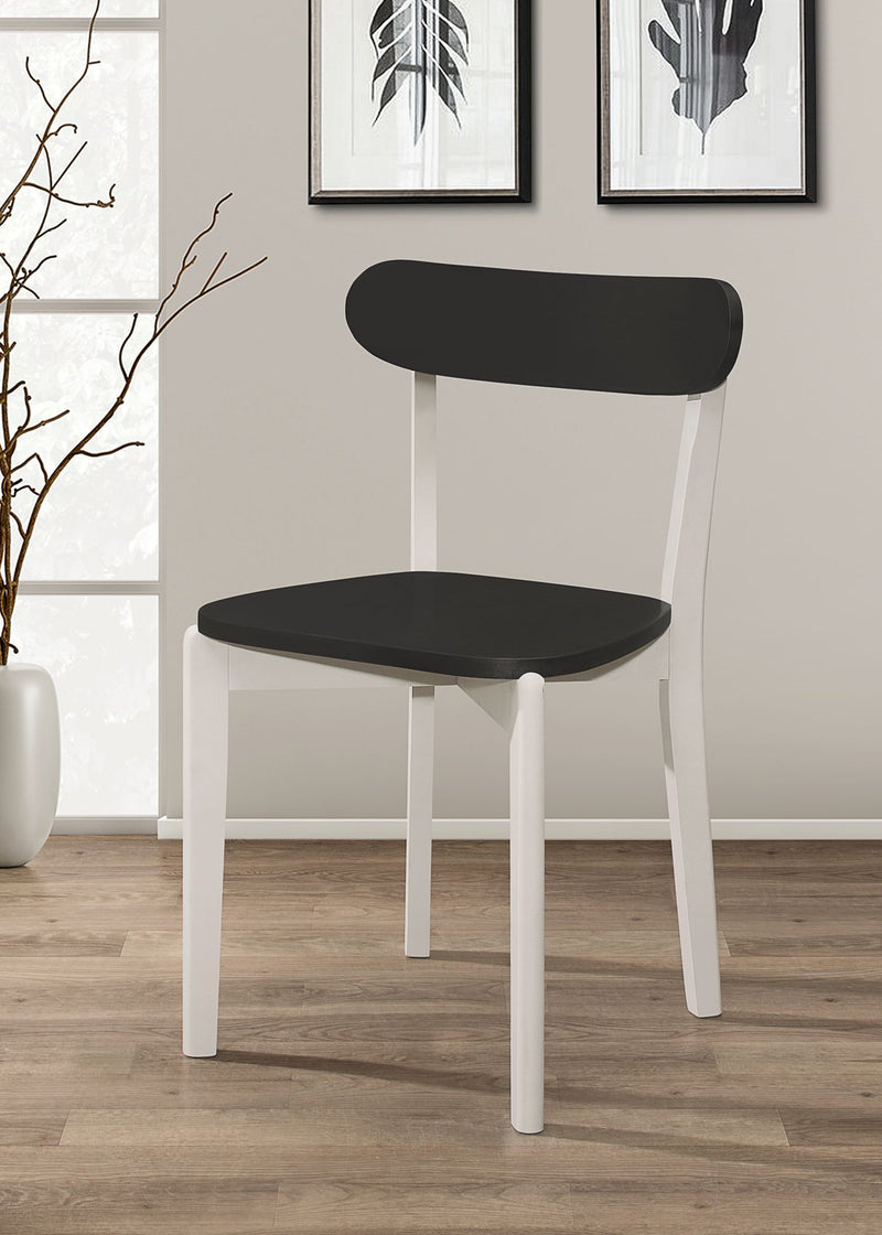 Home Design 5 Piece Kim Dining Set, Greyish White/Black