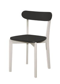 Home Design 5 Piece Kim Dining Set, Greyish White/Black