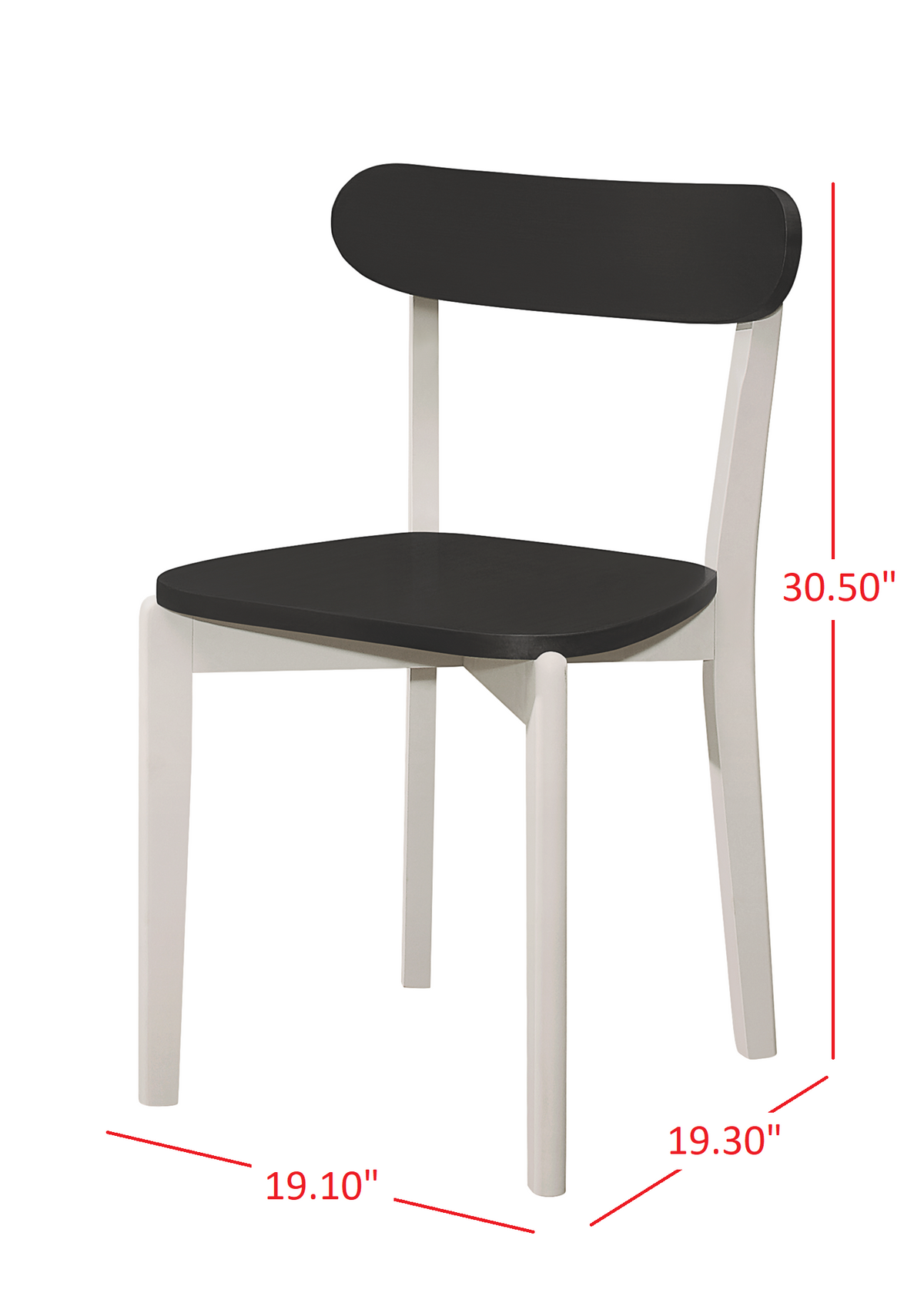 Home Design 5 Piece Kim Dining Set, Greyish White/Black