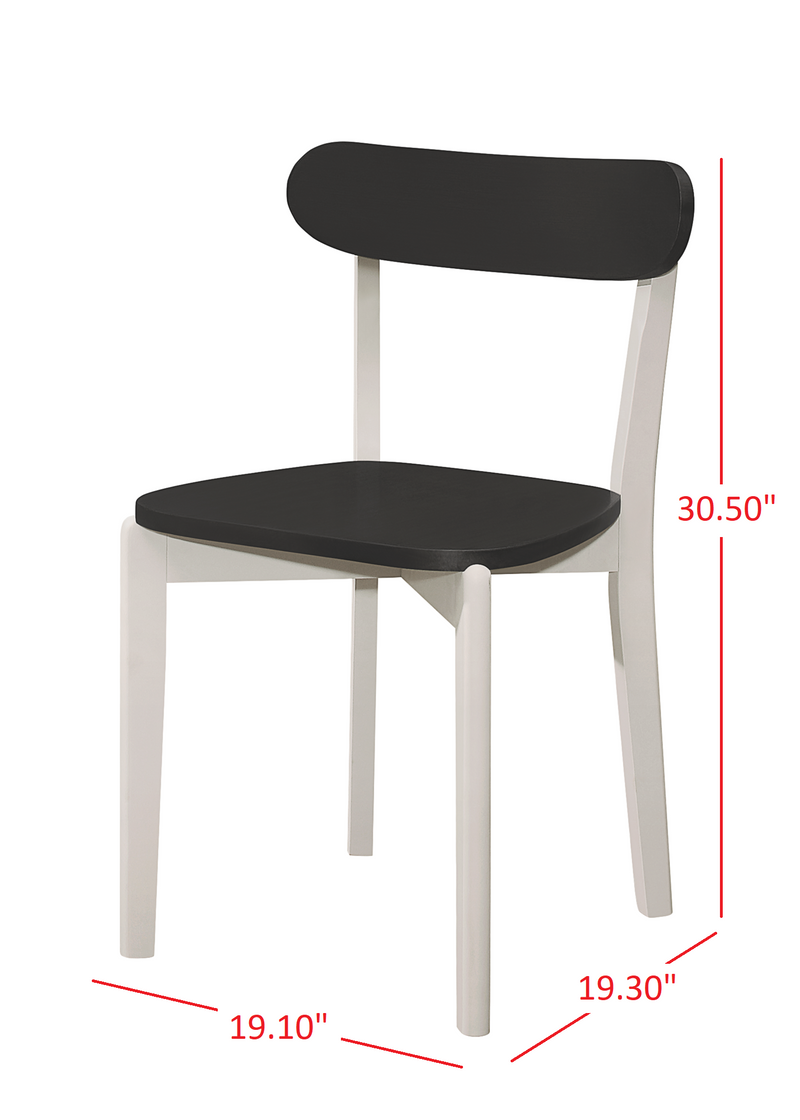 Home Design 5 Piece Kim Dining Set, Greyish White/Black
