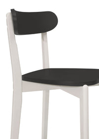 Home Design 5 Piece Kim Dining Set, Greyish White/Black