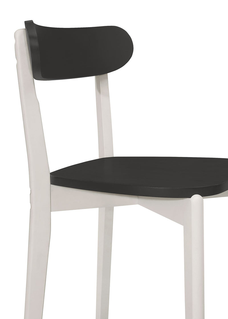 Home Design 5 Piece Kim Dining Set, Greyish White/Black