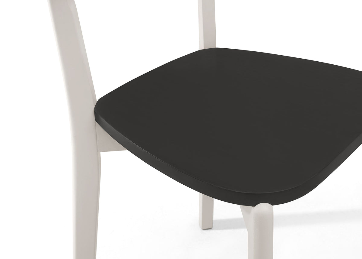 Home Design 5 Piece Kim Dining Set, Greyish White/Black