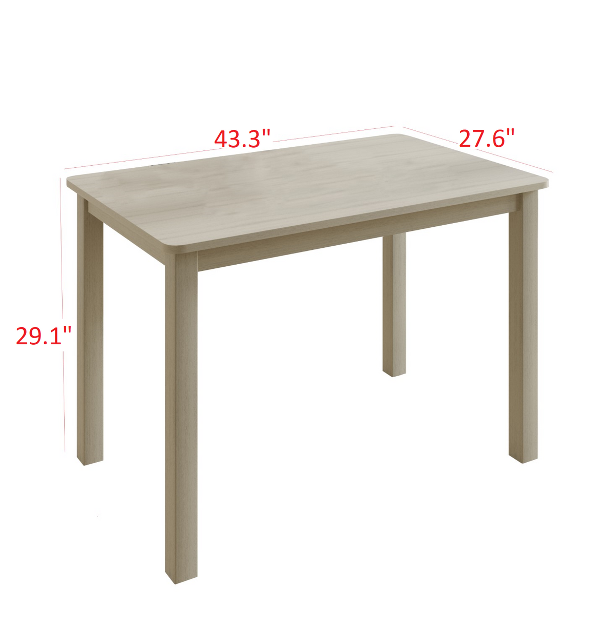 Home Design 5 Pieces Milford Starter Modern Indoor Dining Set, Table and 4 Chairs - Antique Grey