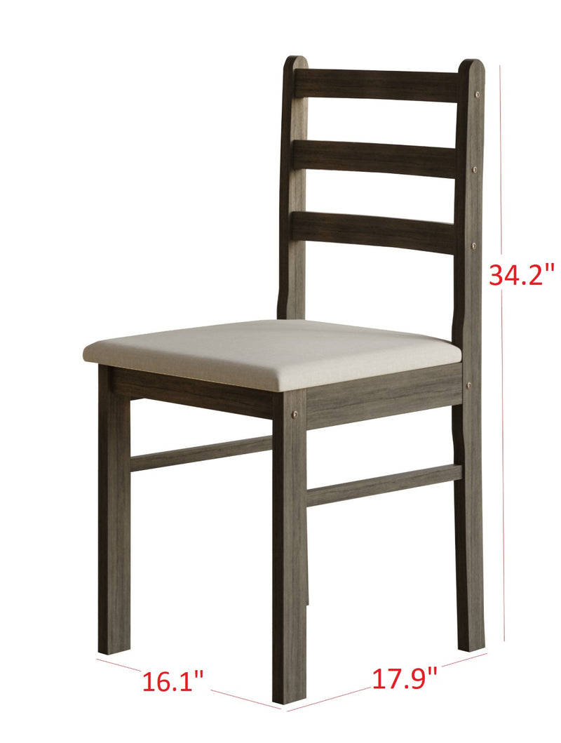 Home Design 5 Pieces Milford Starter Modern Indoor Dining Set, Table and 4 Chairs - Taupe