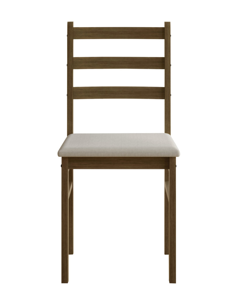 Home Design 5 Pieces Milford Starter Modern Indoor Dining Set, Table and 4 Chairs - Brown