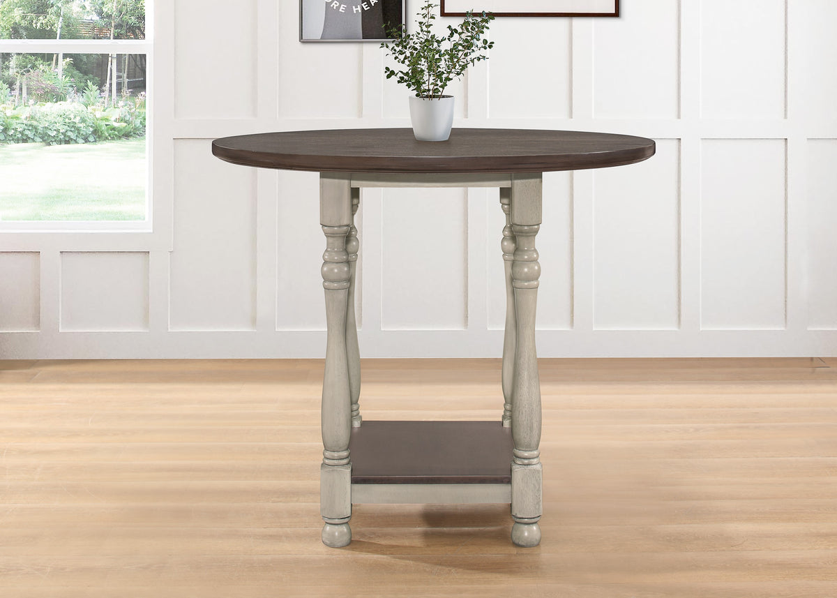 Home Design 5 Pieces Ashley Counter Dining Set, Antique Gray/Taupe, Antique Gray/Warm Gray