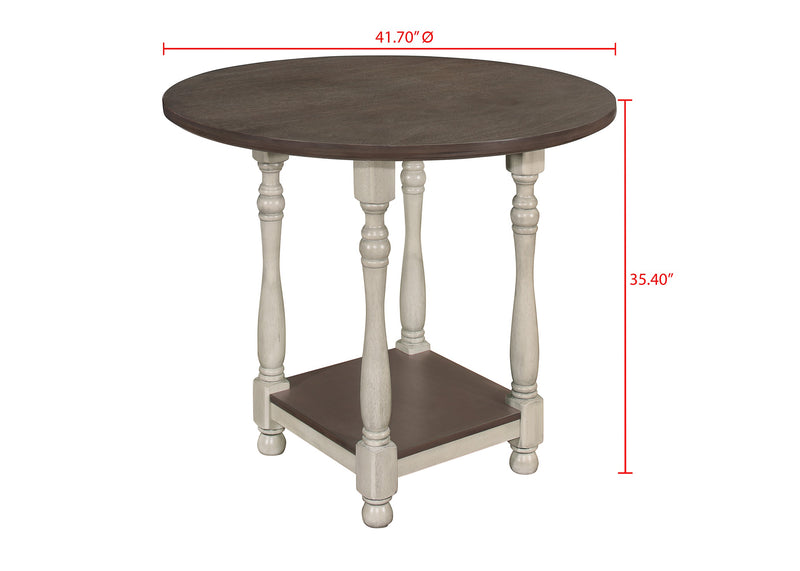 Home Design 5 Pieces Ashley Counter Dining Set, Antique Gray/Taupe, Antique Gray/Warm Gray