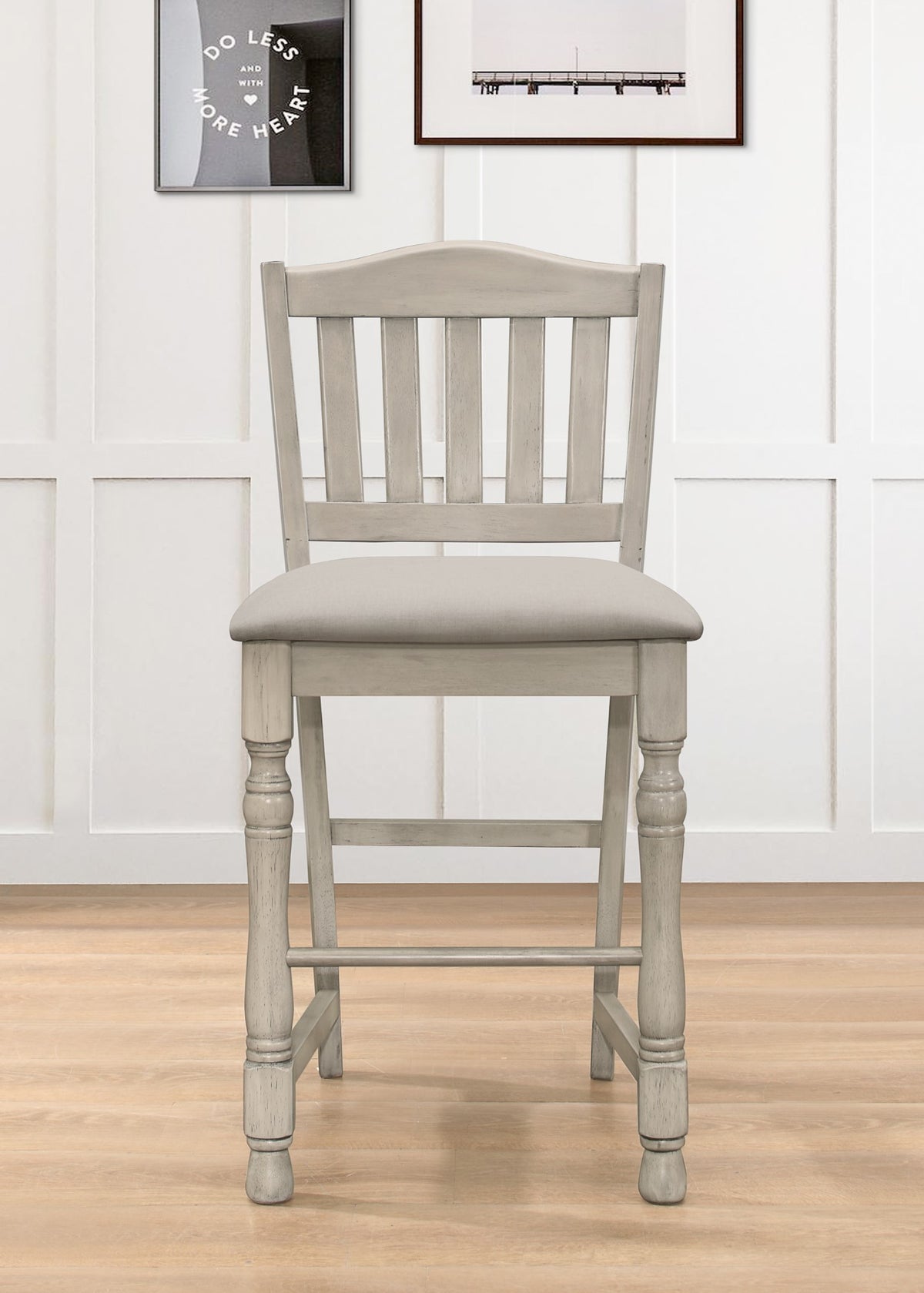 Home Design 5 Pieces Ashley Counter Dining Set, Antique Gray/Taupe, Antique Gray/Warm Gray