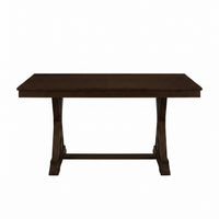 Home Design Talon 7-Piece Dining Set, Rectangular Table with Ladder-Back Cushioned Chairs, Trestle Base, Traditional
