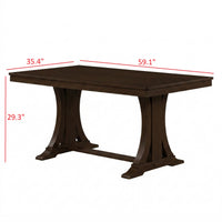 Home Design Talon 7-Piece Dining Set, Rectangular Table with Ladder-Back Cushioned Chairs, Trestle Base, Traditional