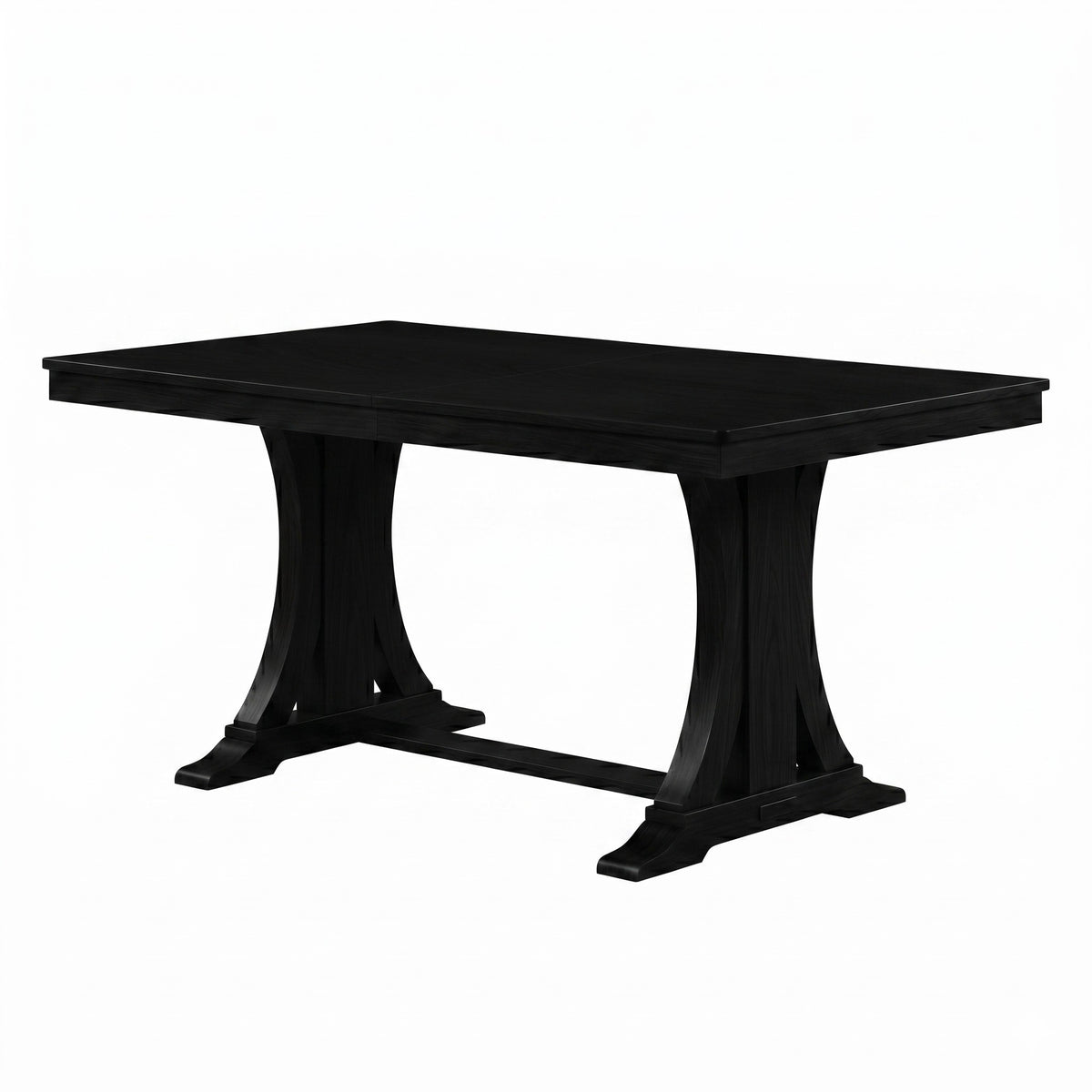 Home Design Talon Rectangular Dining Table with Trestle Base, Solid Wood Construction, Traditional Style