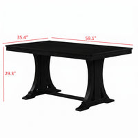 Home Design Talon 7-Piece Dining Set, Rectangular Table with Ladder-Back Cushioned Chairs, Trestle Base, Traditional