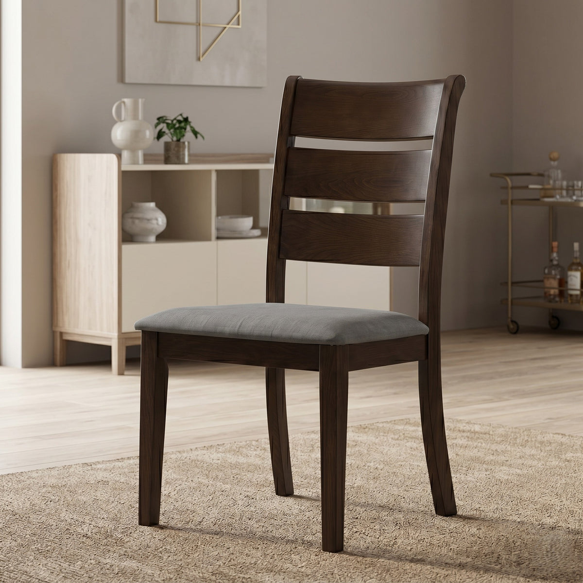 Home Design Talon Dining Chair (Set of 6), Ladder-back design, Padded seat, Comfortable seating, Sturdy frame, Traditional style, Durable construction