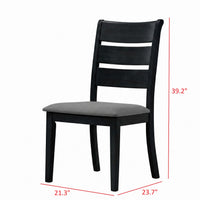 Home Design Talon 7-Piece Dining Set, Rectangular Table with Ladder-Back Cushioned Chairs, Trestle Base, Traditional