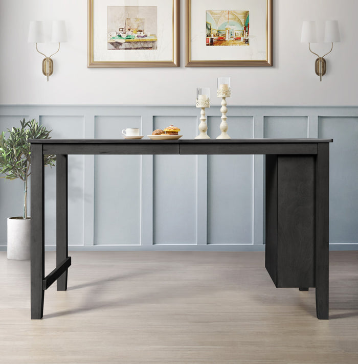 Home Design 5 Pieces Africa Counter Height Dining Set, Black/Warm Gray