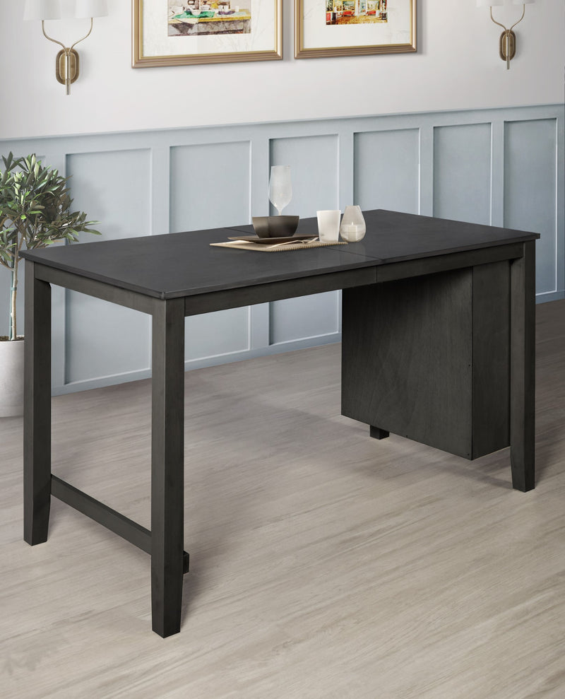 Home Design 5 Pieces Africa Counter Height Dining Set, Black/Warm Gray