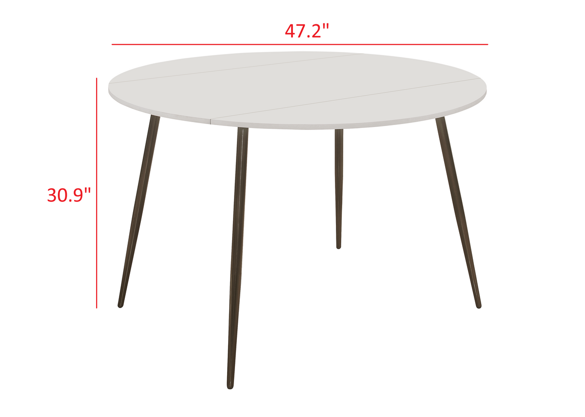 Home Design Lattice Dining Set, White