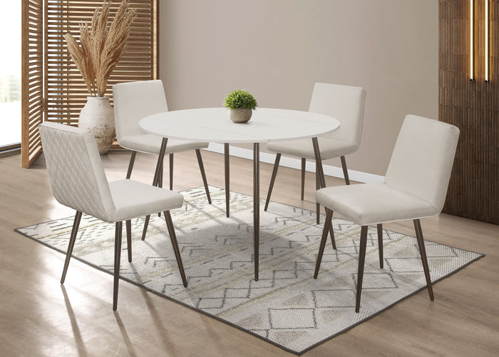 Home Design Lattice Dining Set, White