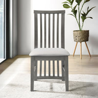 Osaka Dining Chair- 6 pieces Modern Slatted-Back Dining Chair with Upholstered Cushion Seat