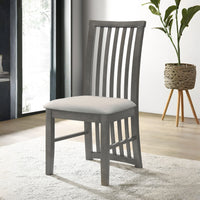 Osaka Dining Chair- 6 pieces Modern Slatted-Back Dining Chair with Upholstered Cushion Seat