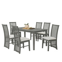 Osaka Dining Set, 7-Piece Indoor Dining Set - Modern Rectangular Table, 6 Cushioned Seat Dining Chair