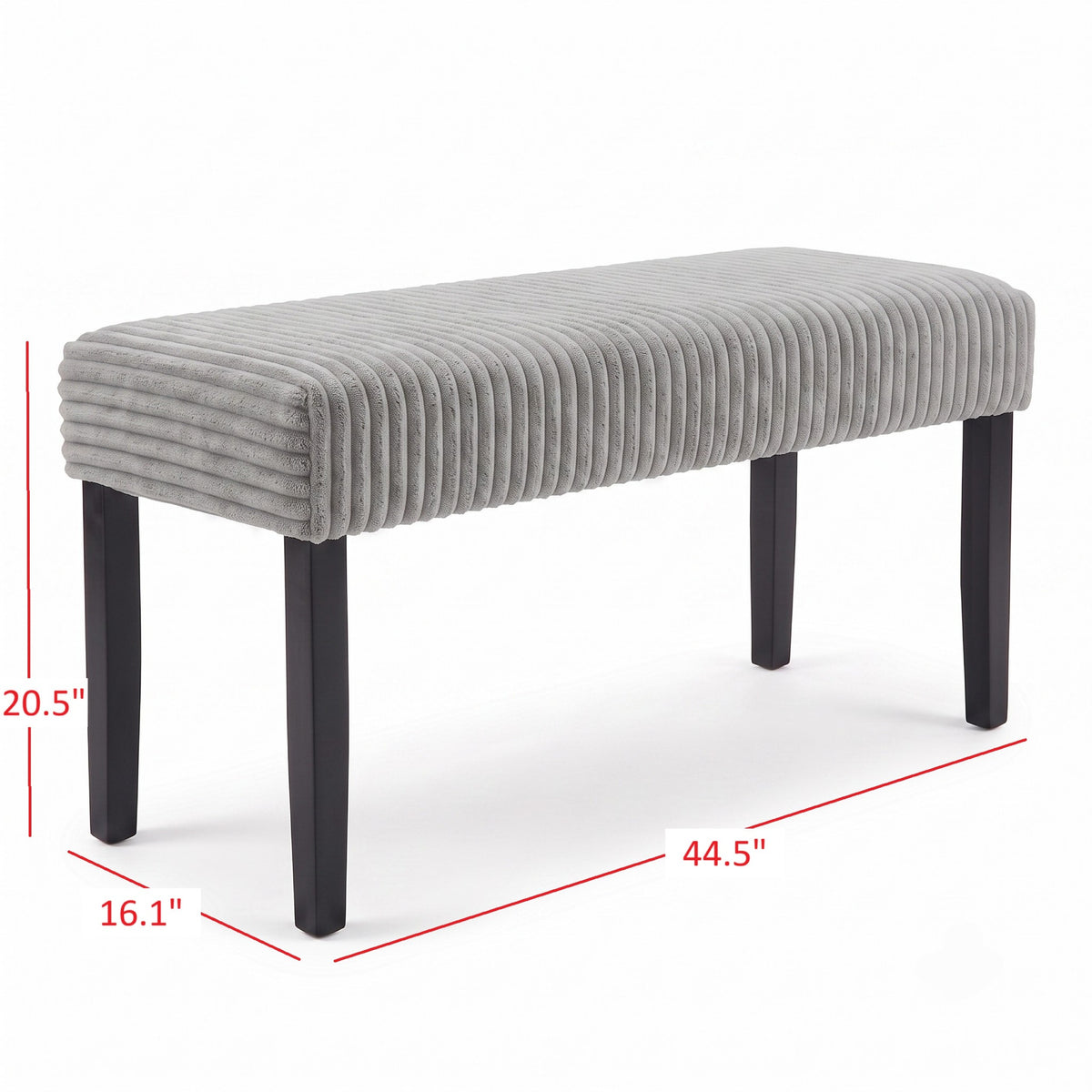 Guysaka 6-Piece Dining Set with Modern Rectangular Table, 4 Upholstered Corduroy Dining Chairs & Upholstered Bench