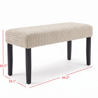 Guysaka 6-Piece Dining Set with Modern Rectangular Table, 4 Upholstered Corduroy Dining Chairs & Upholstered Bench