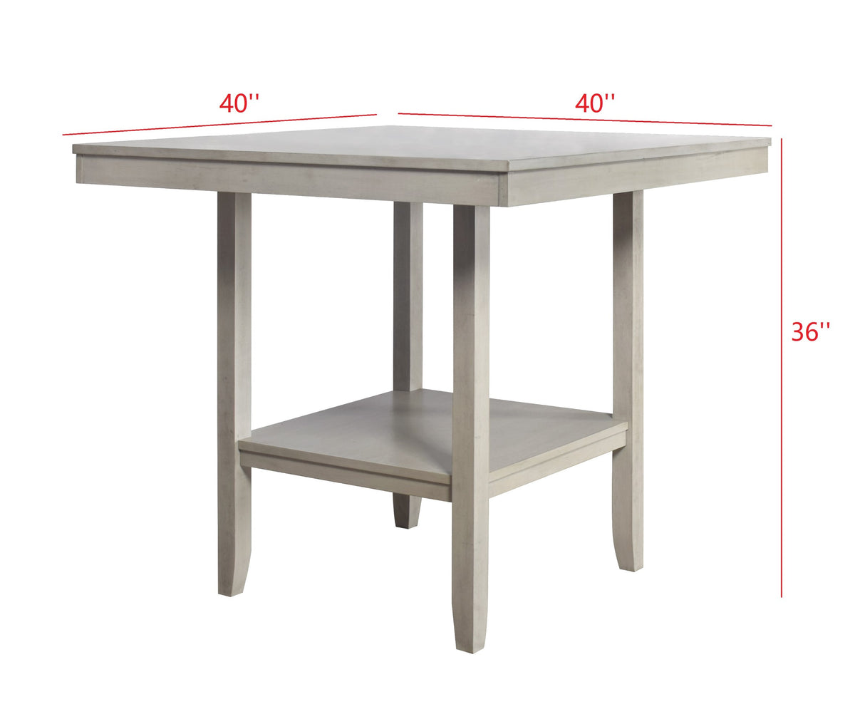 Dothan Counter Height 5 Piece Dining Set, Antique Gray/ Gray