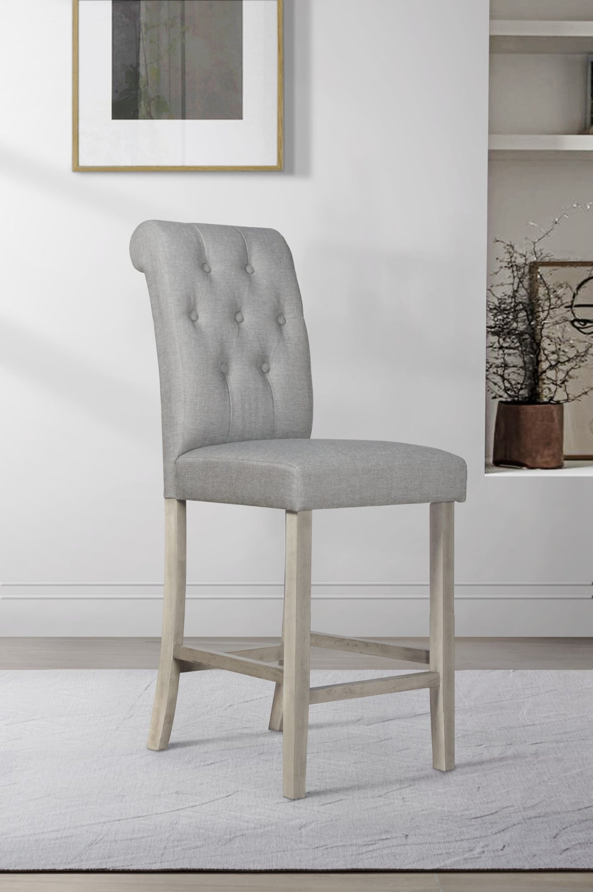 Dothan Counter Height Dining Chair, Gray/ Antique Gray