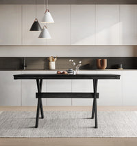 Home Design Oden 6 Piece Dining Set, Black, Black/Gray
