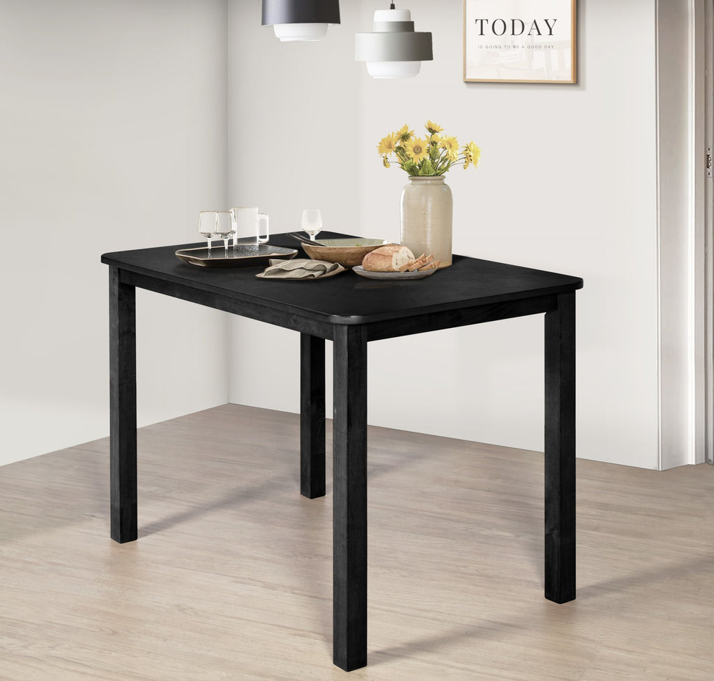 5-Piece Sanford Dining Set, Black/Gray, Rectangular table, Middle-divi ...