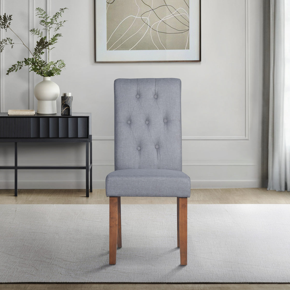 Home Design Gaffney Dining Chair (Set of 2), Brown/Gray