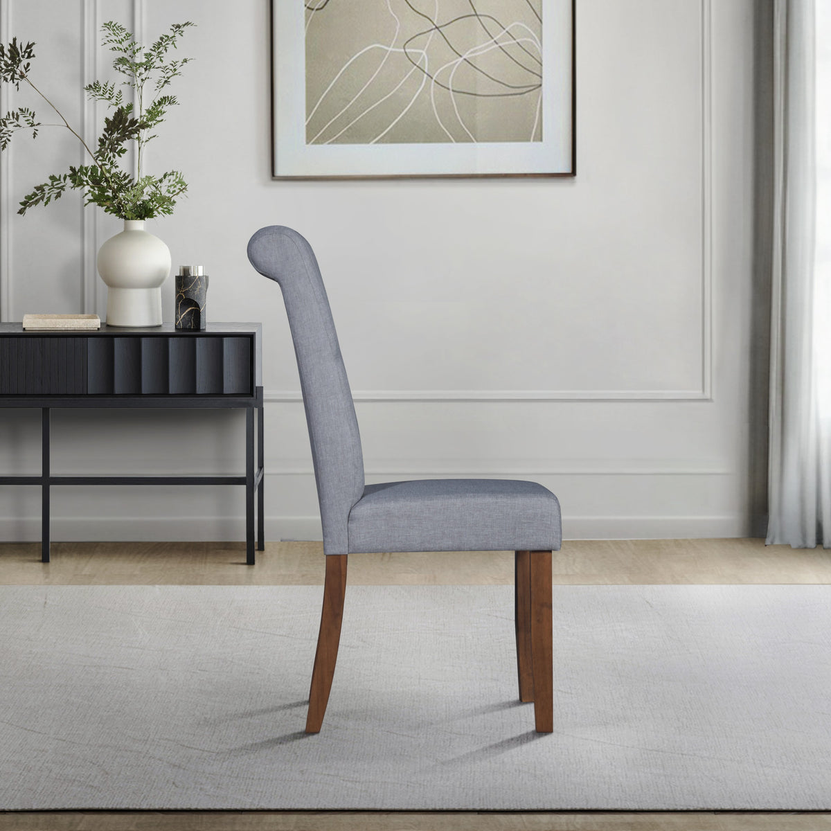 Home Design Gaffney Dining Chair (Set of 2), Brown/Gray