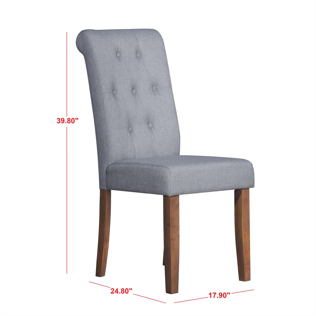 Home Design Gaffney Dining Chair (Set of 2), Brown/Gray