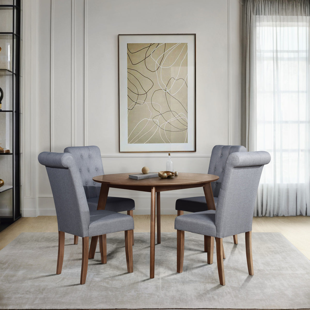 Home Design Gaffney 5 Piece Dining Set, Brown/Gray