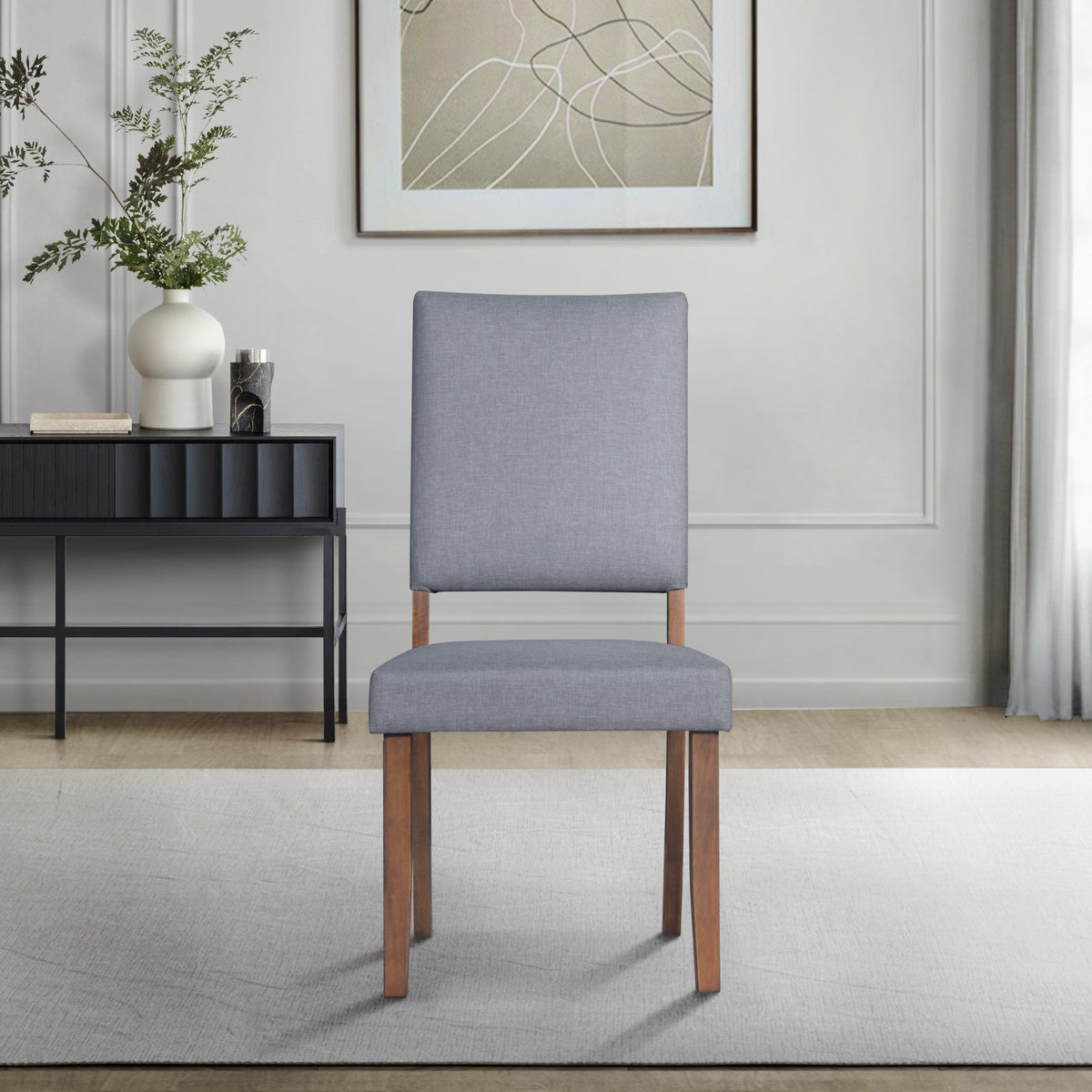 Home Design Laurel Dining Chair (Set of 4), Brown/Gray
