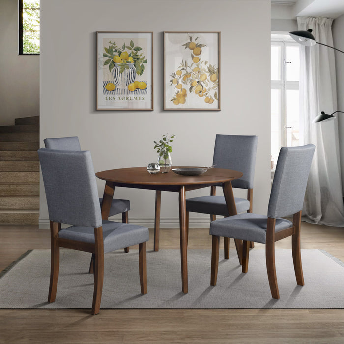 Home Design Laurel 5 Piece Dining Set, Brown/Gray